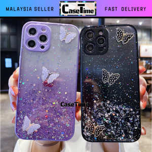 Vivo Y15a Y15s 2021 Y21T Y33s Y33T T1x Camera protect glitter bling transparent butterfly case casing cover fon sarung 手机壳