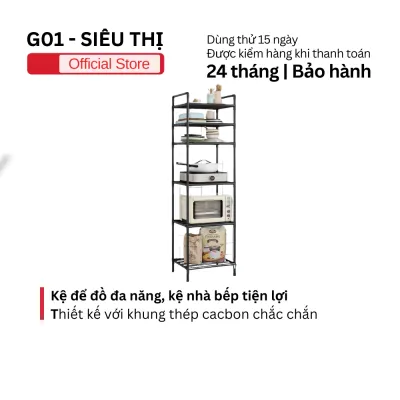 Kệ để đồ đa năng kệ nhà bếp kệ phòng khách phòng ngủ 6 tầng khung thép cacbon lắp ghép