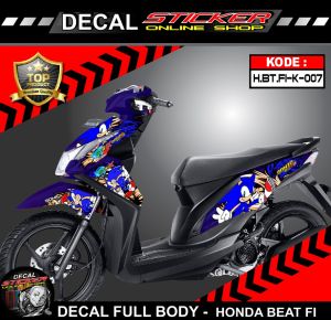 DECAL PRINT VARIASI STRIPING HONDA BEAT FI MOTIF KARAKTER KARTUN LUCU KEREN