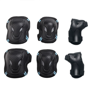6Pieces Protective Gear Set Flexible Breathable Wrist Elbow Knee Guards for Kid and Adults Skateboarding Cycling Skating