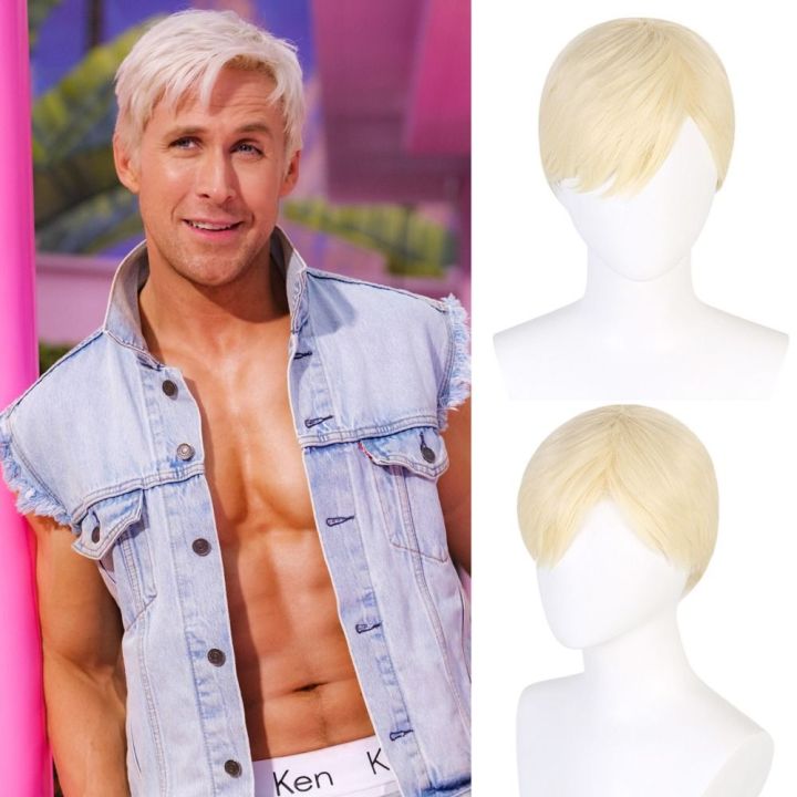 CROSCO Synthetic Ken Barbie Cosplay Wig Blonde Heat Resistant