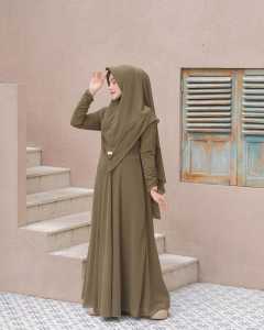 gamis syari jilbab 2 layer ukuran m l xl xxl xxxl 4xl gamis set murah busui baju muslim terlaris MYR