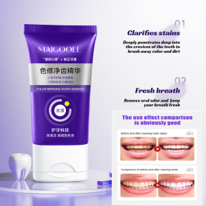 Color Repair Clear Toothpaste Essence Optical Whitening Teeth Cleaning Teeth Stains Breath Fresh Color Correcting Toothpaste Deep Cleaning Oral Hygiene Color Reviving Technology Plaque Removal Formula Enamel Safe