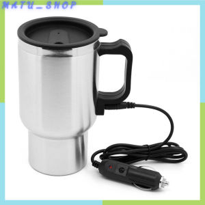 Bình đun nước trên ô tô cốc đun nước xe hơi 450ml ấm siêu tốc 12v inox 304 bền an toàn cho sức khỏe