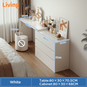 30CM Narrow Meja Makeup Meja Solek Chest Drawer DIY L Shape Table Bedroom Dressing Table with Mirror Storage Cabinet Makeup Table