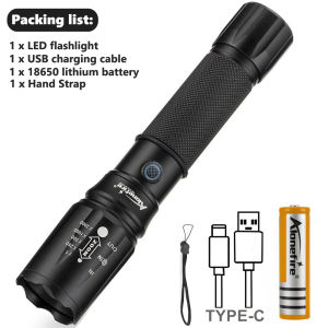 AloneFire X590 XML-T6 Strong light LED flashlight Waterproof zoomable aluminum alloy tactical torch