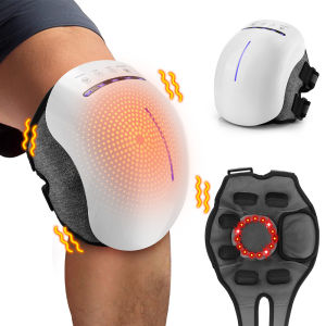 Electric Infrared Heating Knee Massager Red Light Therapy Smart Cordless Knee Massage Pad 3 Heating Levels & 3 Vibrator Modes Leg Joint Muscle Relax Home Travel Use