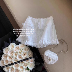 COD sweet white high waist skirt womens summer new design pleated lace splicing skirt 2026 new