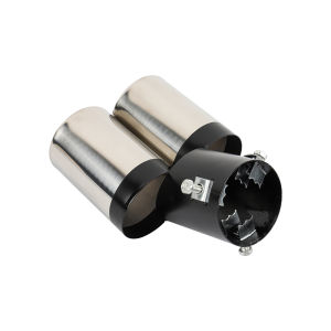 JDMGRAM Stainless Steel Car Exhaust Tip Muffler Dual Outlet Auto Universal Tail Throat Vehicle Chrome Trim Silencer Modifie Exhause Pipes Rear Wheel Replacement Exterior Accessories