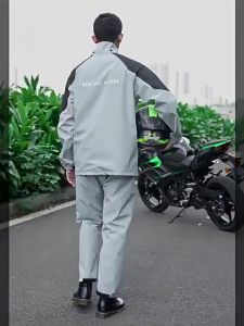 Motorcycle Waterproof Raincoat Makapal Thickened Raincoat Anti-Rainstorm Outdoor Raincoat Pants Suit