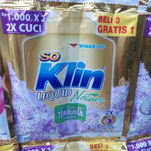 Harga 2 Renceng Soklin Liquid Nature 1 Renceng isi 16 Sachet ( 32 pcs kanan kiri )