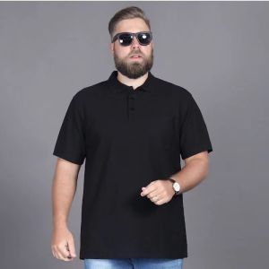 55-180KG Men Oversized Quick Drying Short Sleeved Top Man Plus Size Big Black Loose Polo T-shirt
