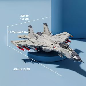 Bộ mô hình máy bay chiến đấu J-15 cỡ lớn – dài 51 cm bao gồm 8 nhân vật mini làm bằng chất liệu ABS an toàn