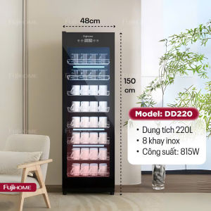 Tủ sấy chén bát FUJIHOME khử trùng diệt khuẩn dung tích 220L máy sấy khô tiệt trùng UV công nghiệp cho sapa khách sạn nhà hàng