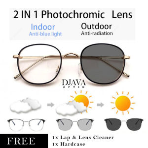 Kacamata Bulat Korea Photocromic Normal Antiradiasi Style Hijab