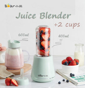 Original Bear Blender Juice Multi-function Electric Portable Fruit Juice Blender Machine+2 Juicer Cups Tritan No BPA