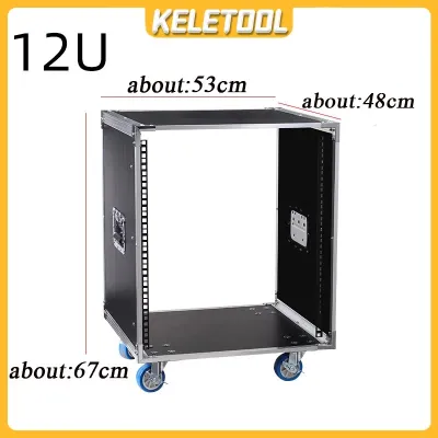Rak kabinet 12U rak amplifier kotak kosong Box Hardcase Plus Mixer Ukuran kabinet peralatan audio amplifier Rak kotak Aksesoris Audio Sound System Kabinet Sederhana Tipe Sasis Mobile Penerbangan