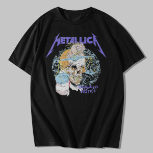Kaos band oversize Metallica Damaged Justice Harvester of Sorrow T-Shirt dewasa pria wanita