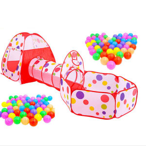 300*120*95 Kids Play Tent Crawl Tunnel Ball Pit Portable Playground Set Childrens Toy Tent Large Portable Folding Kids Play Tent Castle House Portable Folding Kid Play Tent Castle