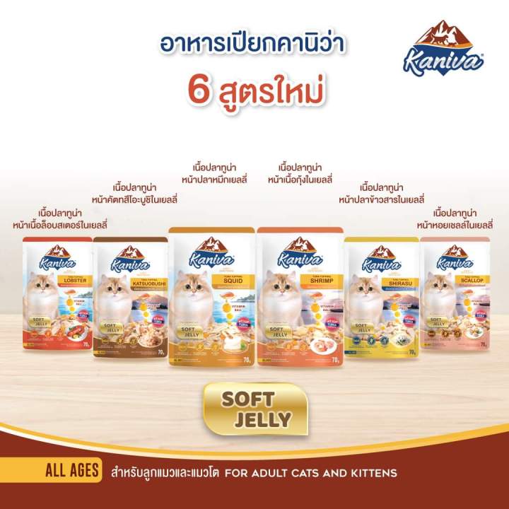 [ซอง] Kaniva อาหารเปียกแมว 15รส ขนาด 70 กรัม แมวทุกวัย (คานิว่า อาหาร ...