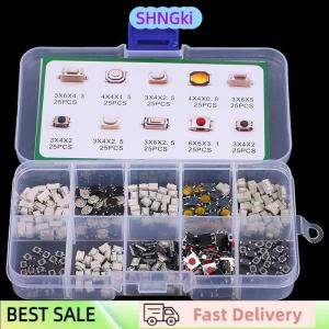 SHNGki 250Pcs 10 Types Tactile Push Button Switch Car Keys Button Touch Microswitch