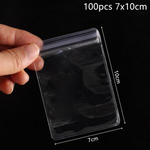 UNIITY 100Pcs Nhựa PVC Túi tự niêm phong Trong suốt Chống bụi Túi khóa zip Có thể đóng lại Túi trang sức Túi đựng quà tặng