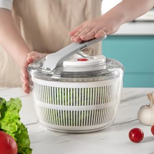 Plastic Manual Pressing Fruit and Vegetable Cleaning Basin Dehydrator Can Store Fresh Food Ingredients Salad Bowls Kitchen Tools
