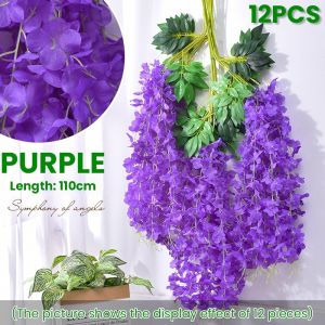 Simulated hanging wisteria flower net red wedding corridor ceiling decoration densified tofu pudding flower string false flower vine branches