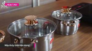 [Hàng Chính Hãng] Bộ 3 Nồi 5 Đáy Sunhouse Cao Cấp SH781 Bếp Từ - Dùng cho mọi loại bếp bền đẹp