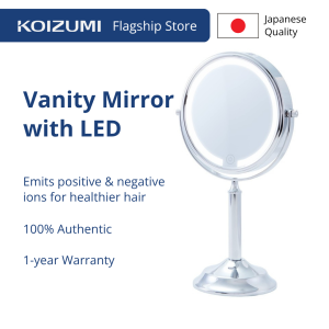 Koizumi KBG-G270/SF Rechargeable Vanity Mirror - 3-Tone LED Light Stepless Brightness Control & Portable Makeup Mirror