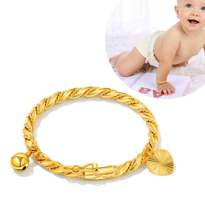 Ethlyn 2pcs/lot Classical Smooth Lucky Baby Newbaby Gold Color Kids  Adjustable Bangle Bracelet Best Children Gifts B147 - AliExpress