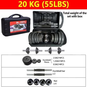 eBUY Adjustable Dumbbell Set 5/10/15/20/30/50/55KG Gym Equipment Fitness Equipment Barbell Set