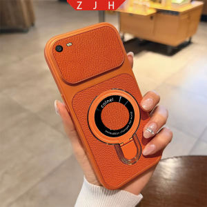 Suitable For OPPO A1K Realme C2 Leather Phone Case Folding Bracket Shockproof Casing With U Magnetic Suction