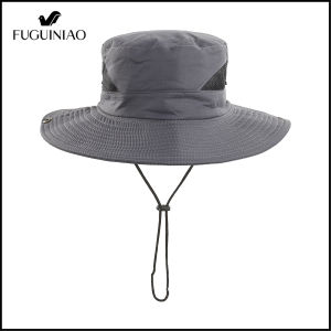 FUGUINIAO Mũ Tai Bèo Nam Mũ Tai Bèo Lưới Thoáng Khí Mũ Tai Bèo Chống Nắng Ngoài Trời Vành Lớn Màu Trơn