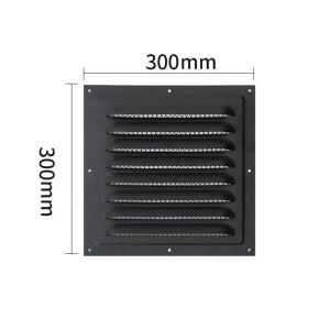 FWFHTP Stainless Steel Metal Vent Cover White Black Square Grille Cover Built-in Insect Screen Air Vents Cover Bathroom Home Office