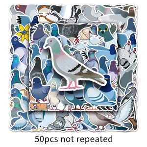 50pcs Cartoon Bird Pigeon Dove Stickers For Laptop Stationery Suitcase Vintage DIY Animal Sticker