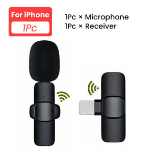 Kebidumei Wireless Microphone 2.4GHz Mini Lavalier Mic Noise Reduction Interview Mic For Type C Smartphone Recording Outdoor Live Broadcast