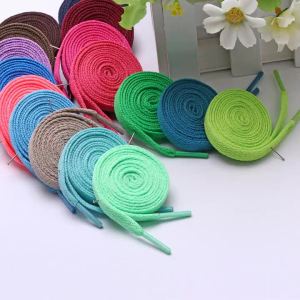 [Free Shipping] Four in stock single-layer 8mm polyester flat colored shoelaces for sneakers canvas shoes white shoes AJ sports and casual shoes