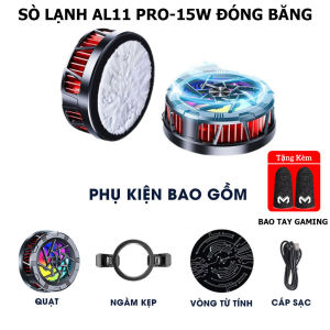Quạt Tản Nhiệt Điện Thoại Sò Lạnh AL11 PRO 15W Với 2 Chế Độ Gió Đóng Băng Nhiệt độ Thấp