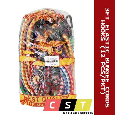 3FT Elastic Bungee Cords Hook (Bike/Tie Luggage/Car Roof Rack)(12 PCS/PKT)
