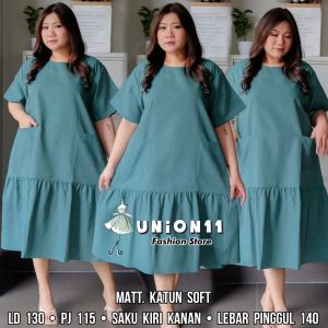 UNION11 - DRESS JUMBO WANITA LD 130 / BAJU JUMBO WANITA / MAXI BIGSIZE WANITA / DRESS JUMBO WANITA MUAT BB 100 KG SUBIN