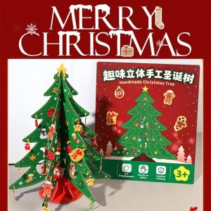 MUSCLEX 3D Bộ dụng cụ làm đồ thủ công hình cây thông Noel. Giấy Tự làm Bộ dụng cụ làm cây thủ công Sáng tạo Cây thông Noel Bộ đồ chơi thủ công giáo dục Dành cho trẻ em.