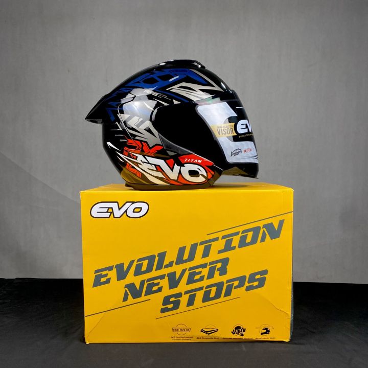 EVO HELMET RX5 TITAN HALF FACE DUAL VISOR w/ free clear lens Lazada PH