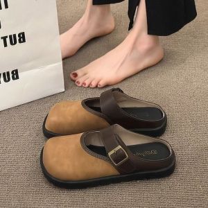 Free Shipping WomenS Outdoor Slippers New Spring/Summer Styles Half-Slipper Design Thick-Soled With A Closed Toe And Suitable For Warm Weather