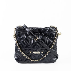 Playboy :รุ่น Sweet heart กระเป๋าสะพายข้างผู้หญิง รหัส ST-B244PB585   ดีไซน์ทรงHobo Bag บุนวม ลายโลโก้ หัวใจ 2สี Shiny Black และ Butter Milk