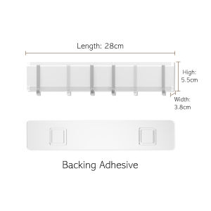 Versatile Wall Mount Coat Rack with 6 Hooks - No punching required Easy Install Over the Door Hanger for Clothes Coats Hats Towels - Home Bathroom and Kitchen Organizer