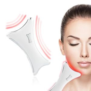 Electric Vibration Heating Face Scraper Massage V Line Facial Lifting Guasha Massager LED Photon Skin Rejuvenation Beauty Care