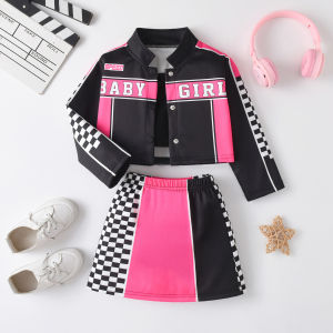 LOlanta Girls Race Car Driver Costume Kids Muse Sportswear Racing Suit Hip Hop Jazz Street Dance Clothes 3-7Years