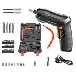 （47PCS） Cordless Electric Screwdriver Drill 47 pcs 3.6V Rechargeable Pemutar Tools  Screw Driver Deformable drill bit