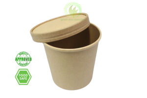 26oz Kraft Paper Bowl with Lid 25 pieces